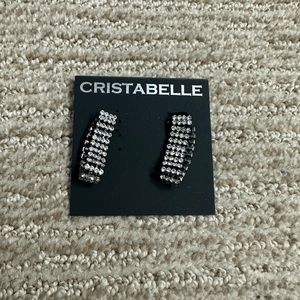 CRISTABELLE Rhinestone Linear Earrings